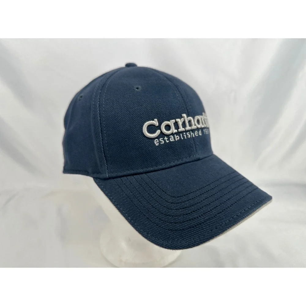 Carhartt Baseball Cap Mens OSFA Navy Blue Established 1889 Canvas Adjustable Hat